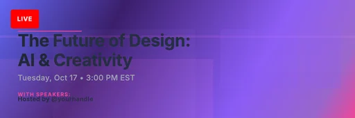 Twitter Spaces Banner v4.0 - Live Audio Events canvas template preview